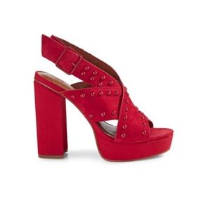 H Halston platform studded sandals